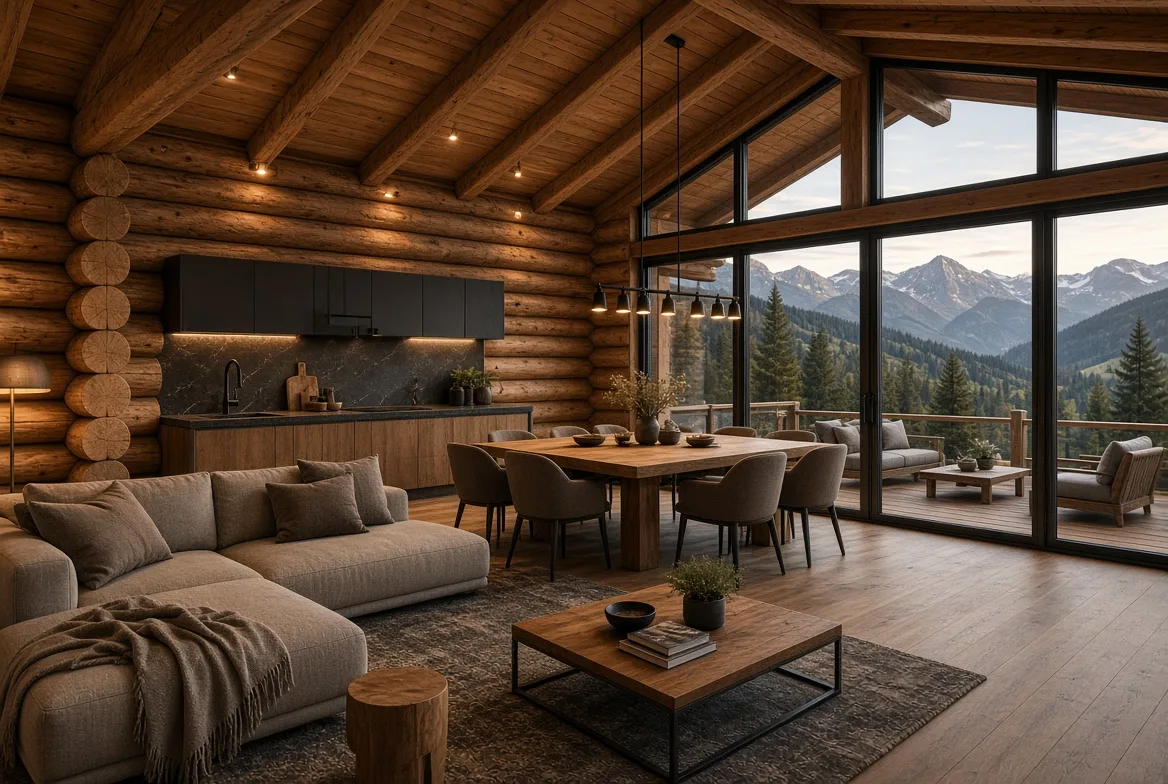 PM70 living and dining area opening onto the terrace